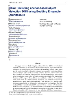 BEA: Revisiting anchor-based object detection DNN using Budding Ensemble
  Architecture