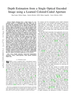 Depth Estimation from a Single Optical Encoded Image using a Learned
  Colored-Coded Aperture
