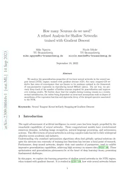 How many Neurons do we need? A refined Analysis for Shallow Networks
  trained with Gradient Descent
