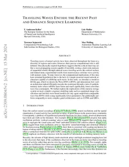 Traveling Waves Encode the Recent Past and Enhance Sequence Learning