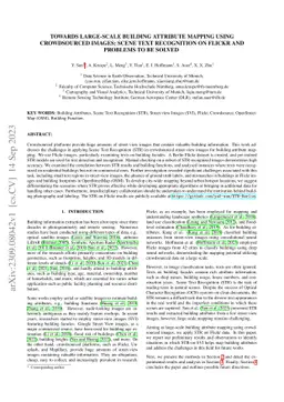 Towards Large-scale Building Attribute Mapping using Crowdsourced
  Images: Scene Text Recognition on Flickr and Problems to be Solved