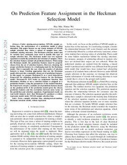 On Prediction Feature Assignment in the Heckman Selection Model