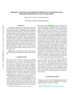 DDSP-SFX: Acoustically-guided sound effects generation with
  differentiable digital signal processing
