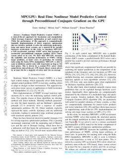 MPCGPU: Real-Time Nonlinear Model Predictive Control through
  Preconditioned Conjugate Gradient on the GPU