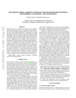 Foundation Model Assisted Automatic Speech Emotion Recognition:
  Transcribing, Annotating, and Augmenting