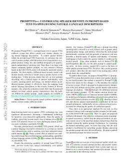 PromptTTS++: Controlling Speaker Identity in Prompt-Based Text-to-Speech
  Using Natural Language Descriptions