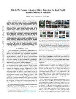 DA-RAW: Domain Adaptive Object Detection for Real-World Adverse Weather
  Conditions