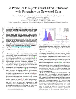 To Predict or to Reject: Causal Effect Estimation with Uncertainty on
  Networked Data