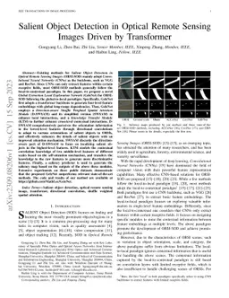 Salient Object Detection in Optical Remote Sensing Images Driven by
  Transformer