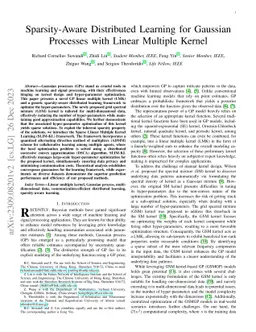 Sparsity-Aware Distributed Learning for Gaussian Processes with Linear Multiple Kernel
