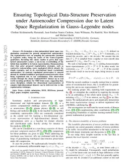 Ensuring Topological Data-Structure Preservation under Autoencoder
  Compression due to Latent Space Regularization in Gauss--Legendre nodes