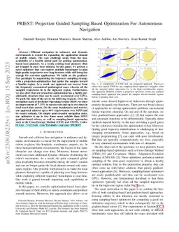 PRIEST: Projection Guided Sampling-Based Optimization For Autonomous
  Navigation