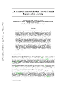 A Generative Framework for Self-Supervised Facial Representation
  Learning