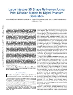 Large Intestine 3D Shape Refinement Using Point Diffusion Models for Digital Phantom Generation