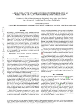 A Real-Time Active Speaker Detection System Integrating an Audio-Visual
  Signal with a Spatial Querying Mechanism