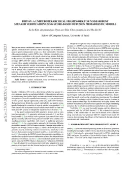 Diff-SV: A Unified Hierarchical Framework for Noise-Robust Speaker
  Verification Using Score-Based Diffusion Probabilistic Models