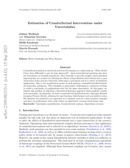 Estimation of Counterfactual Interventions under Uncertainties