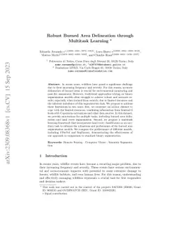 Robust Burned Area Delineation through Multitask Learning