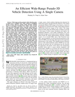 An Efficient Wide-Range Pseudo-3D Vehicle Detection Using A Single
  Camera