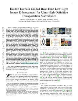 Double Domain Guided Real-Time Low-Light Image Enhancement for
  Ultra-High-Definition Transportation Surveillance