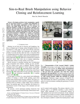 Sim-to-Real Brush Manipulation using Behavior Cloning and Reinforcement
  Learning