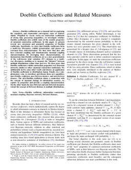 Doeblin Coefficients and Related Measures