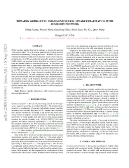 Towards Word-Level End-to-End Neural Speaker Diarization with Auxiliary
  Network