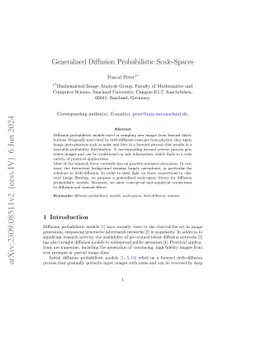 Generalised Diffusion Probabilistic Scale-Spaces