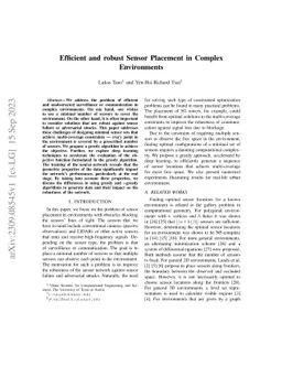 Efficient and robust Sensor Placement in Complex Environments