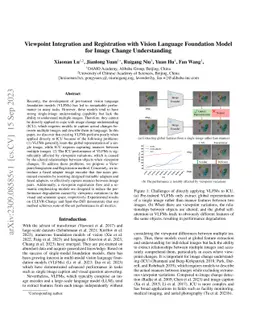 Viewpoint Integration and Registration with Vision Language Foundation
  Model for Image Change Understanding