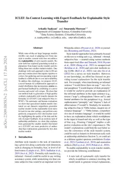 ICLEF: In-Context Learning with Expert Feedback for Explainable Style
  Transfer