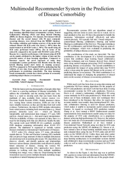 Multimodal Recommender Systems in the Prediction of Disease Comorbidity