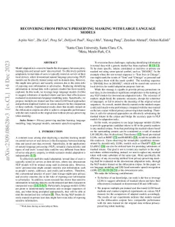 Recovering from Privacy-Preserving Masking with Large Language Models