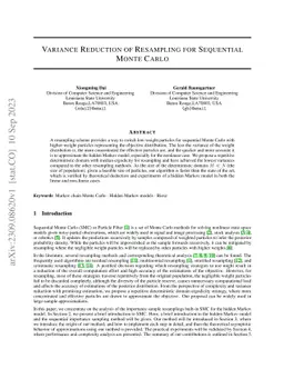 Variance Reduction of Resampling for Sequential Monte Carlo
