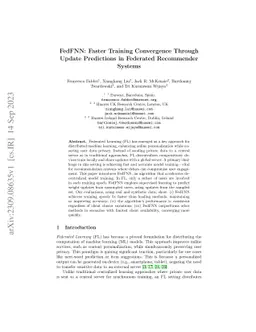 FedFNN: Faster Training Convergence Through Update Predictions in
  Federated Recommender Systems