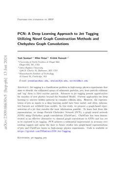 PCN: A Deep Learning Approach to Jet Tagging Utilizing Novel Graph
  Construction Methods and Chebyshev Graph Convolutions