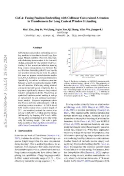 CoCA: Fusing Position Embedding with Collinear Constrained Attention in
  Transformers for Long Context Window Extending