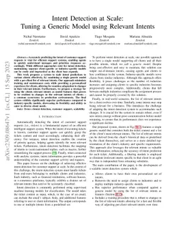 Intent Detection at Scale: Tuning a Generic Model using Relevant Intents