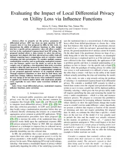 Evaluating the Impact of Local Differential Privacy on Utility Loss via
  Influence Functions