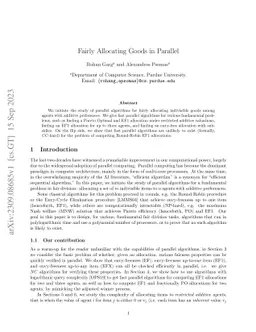 Fairly Allocating Goods in Parallel