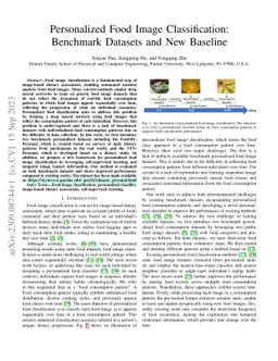 Personalized Food Image Classification: Benchmark Datasets and New
  Baseline