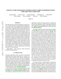 Enhance audio generation controllability through representation
  similarity regularization