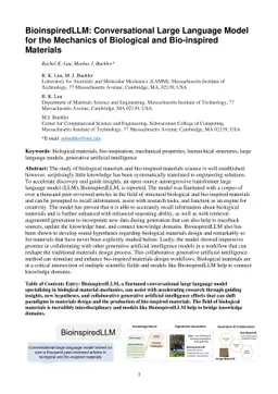 BioinspiredLLM: Conversational Large Language Model for the Mechanics of
  Biological and Bio-inspired Materials