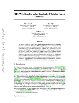 SHAPNN: Shapley Value Regularized Tabular Neural Network
