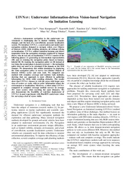UIVNAV: Underwater Information-driven Vision-based Navigation via
  Imitation Learning
