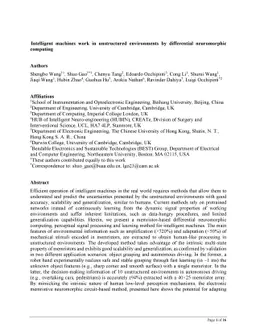 Intelligent machines work in unstructured environments by differential
  neuromorphic computing