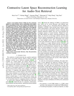 Contrastive Latent Space Reconstruction Learning for Audio-Text
  Retrieval