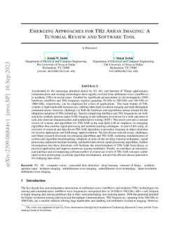 Emerging Approaches for THz Array Imaging: A Tutorial Review and
  Software Tool