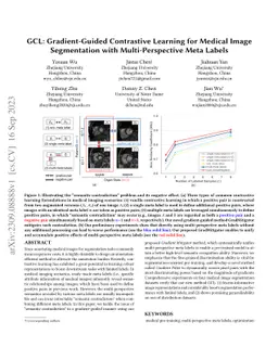 GCL: Gradient-Guided Contrastive Learning for Medical Image Segmentation
  with Multi-Perspective Meta Labels
