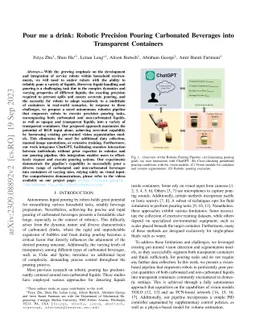 Pour me a drink: Robotic Precision Pouring Carbonated Beverages into
  Transparent Containers